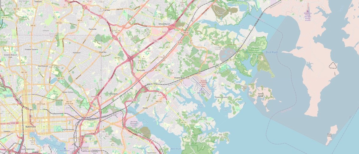 Street map of Middle River, MD and the surrounding 5 miles