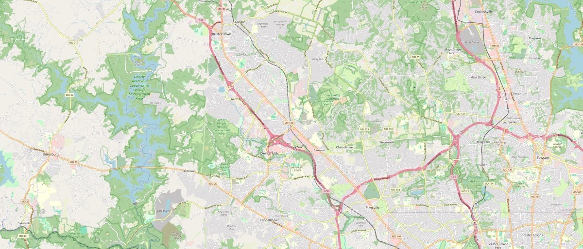 Street map of Owings Mills, MD and the surrounding 5 miles
