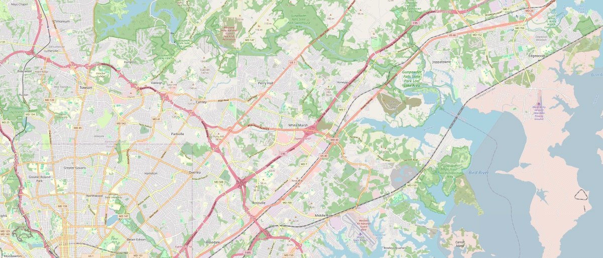 Street map of White Marsh, MD and the surrounding 6 miles